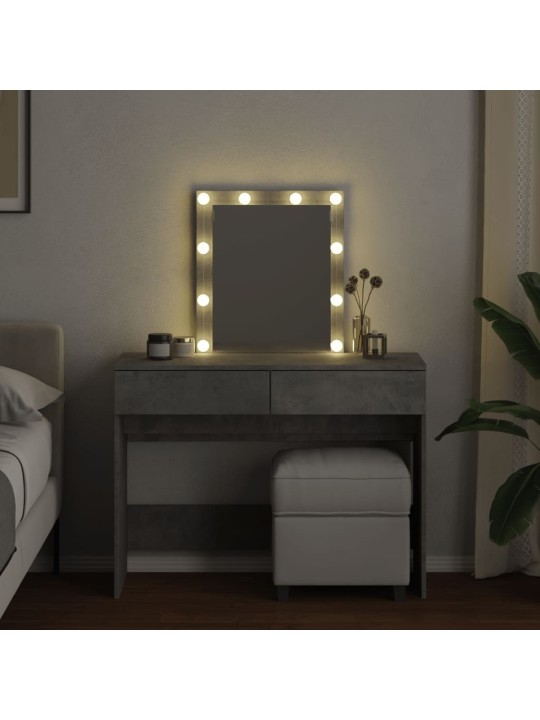 Toaletní stolek s LED betonově šedý 100 x 40 x 130 cm