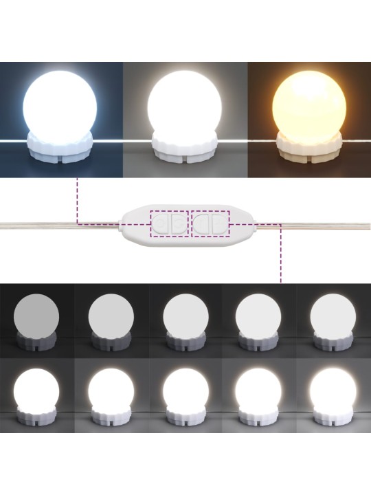 Toaletní stolek s led kouřový dub 100 x 40 x 130 cm