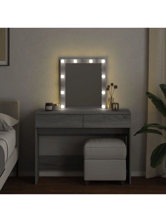 Toaletní stolek s led šedý sonoma 100 x 40 x 130 cm
