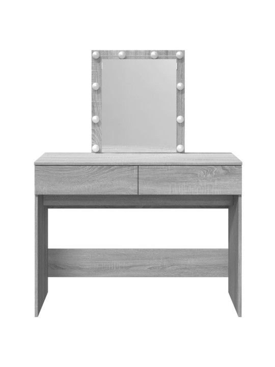 Toaletní stolek s led šedý sonoma 100 x 40 x 130 cm