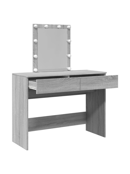 Toaletní stolek s led šedý sonoma 100 x 40 x 130 cm