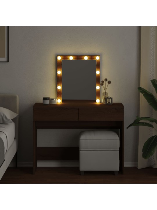 Toaletní stolek s led hnědý dub 100 x 40 x 130 cm