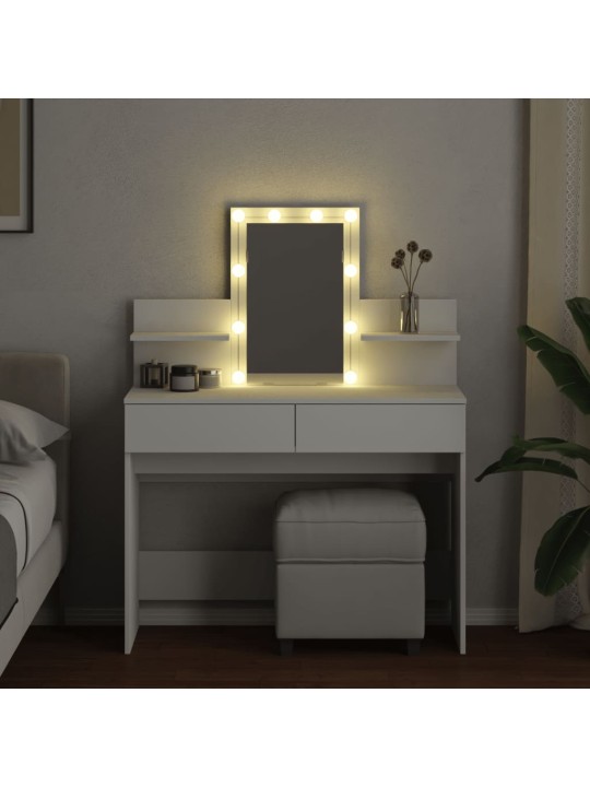 Toaletní stolek s led bílý 100 x 40 x 130 cm