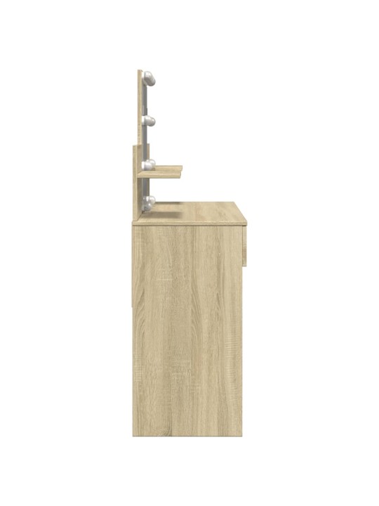 Toaletní stolek s led dub sonoma 100 x 40 x 130 cm