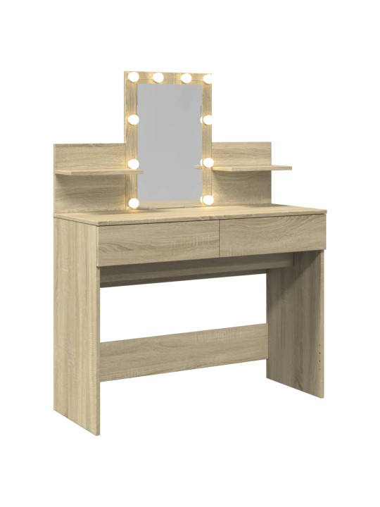 Toaletní stolek s led dub sonoma 100 x 40 x 130 cm