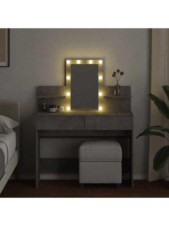Toaletní stolek s led betonově šedý 100 x 40 x 130 cm