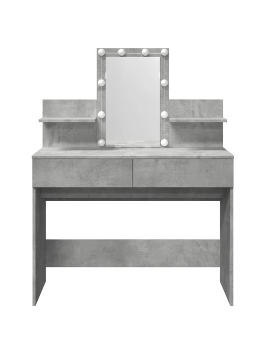 Toaletní stolek s led betonově šedý 100 x 40 x 130 cm