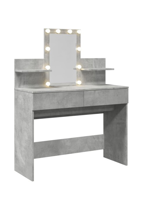 Toaletní stolek s led betonově šedý 100 x 40 x 130 cm