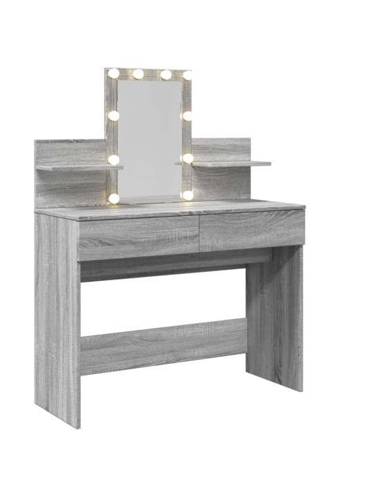 Toaletní stolek s led šedý sonoma 100 x 40 x 130 cm