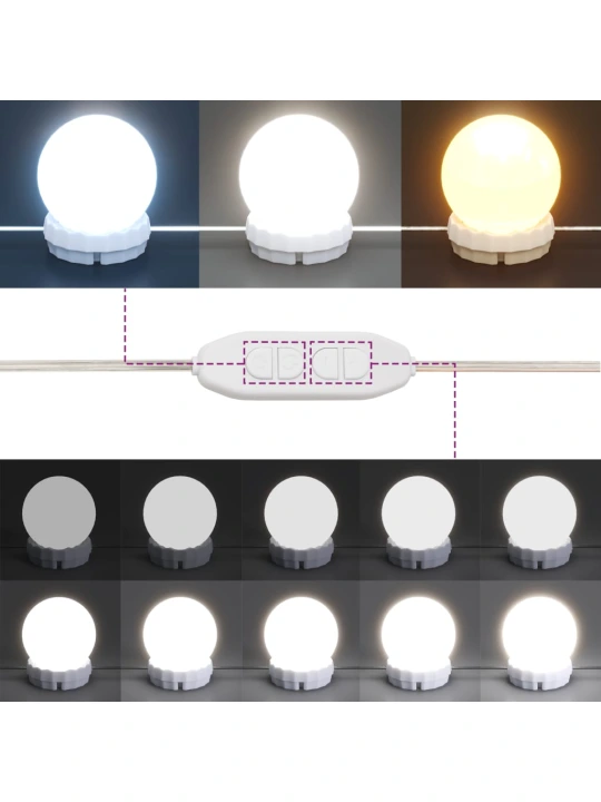 Toaletní stolek s led šedý sonoma 100 x 40 x 130 cm