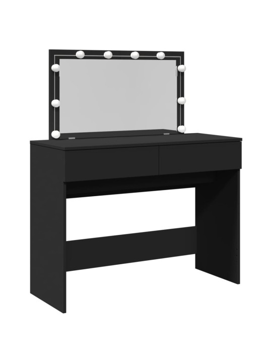 Toaletní stolek s led černý 100 x 40 x 120 cm