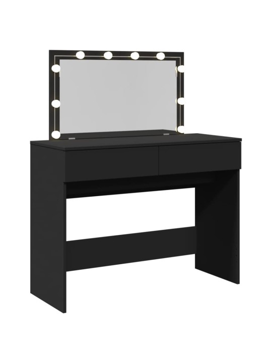 Toaletní stolek s led černý 100 x 40 x 120 cm