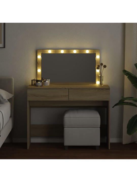 Toaletní stolek s led dub sonoma 100 x 40 x 120 cm