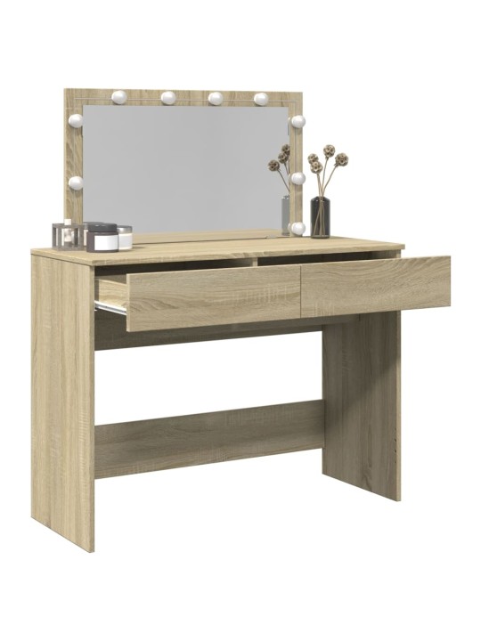 Toaletní stolek s led dub sonoma 100 x 40 x 120 cm