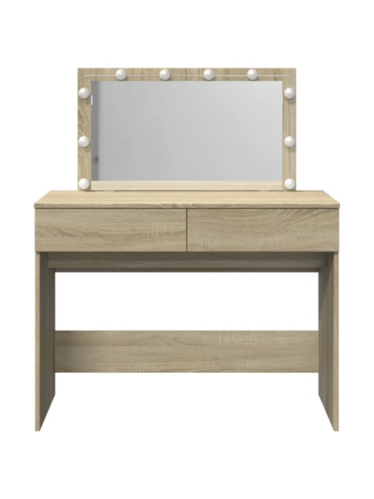 Toaletní stolek s led dub sonoma 100 x 40 x 120 cm