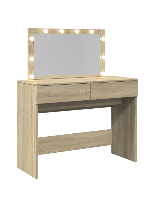 Toaletní stolek s led dub sonoma 100 x 40 x 120 cm
