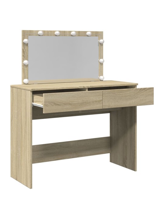 Toaletní stolek s led dub sonoma 100 x 40 x 120 cm