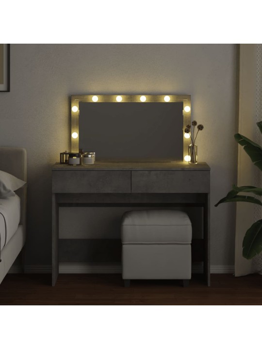Toaletní stolek s led betonově šedý 100 x 40 x 120 cm