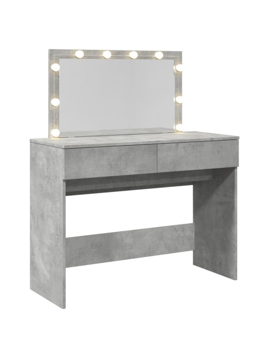 Toaletní stolek s led betonově šedý 100 x 40 x 120 cm