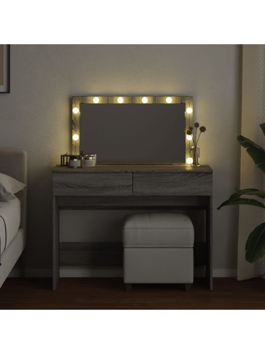 Toaletní stolek s led šedý sonoma 100 x 40 x 120 cm