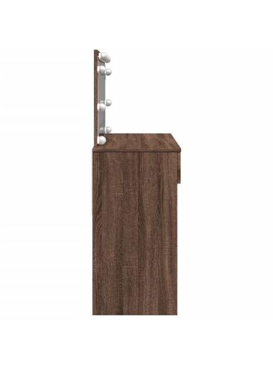 Toaletní stolek s led hnědý dub 100 x 40 x 120 cm