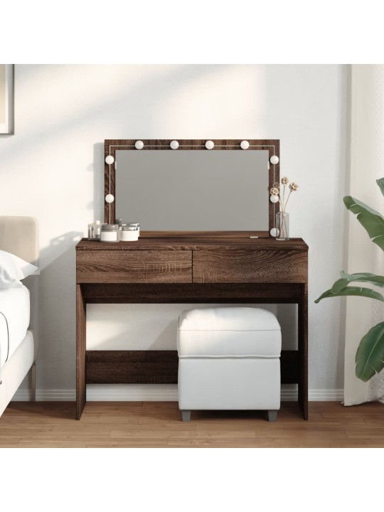 Toaletní stolek s led hnědý dub 100 x 40 x 120 cm