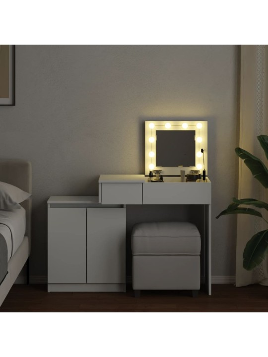 Toaletní stolek s LED bílý 115 x 37 x 110,5 cm