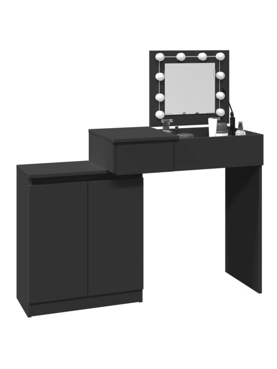 Toaletní stolek s LED černý 115 x 37 x 110,5 cm
