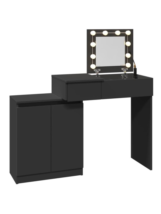 Toaletní stolek s LED černý 115 x 37 x 110,5 cm