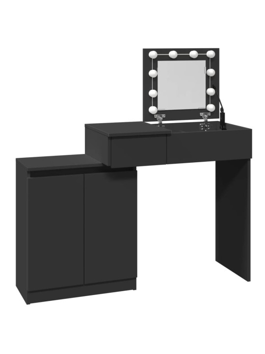 Toaletní stolek s LED černý 115 x 37 x 110,5 cm