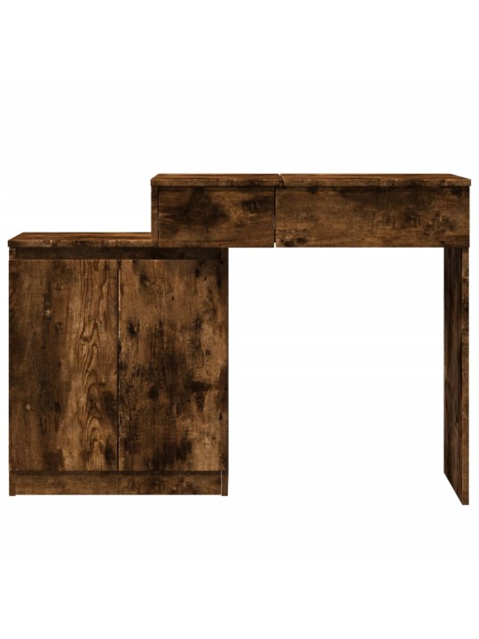 Toaletní stolek s led kouřový dub 115 x 37 x 110,5 cm