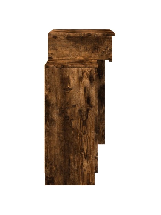 Toaletní stolek s led kouřový dub 115 x 37 x 110,5 cm