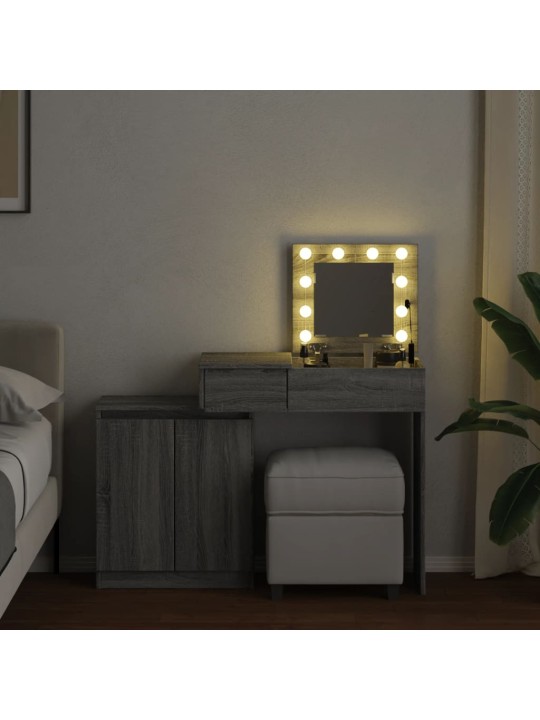 Toaletní stolek s led šedý sonoma 115 x 37 x 110,5 cm