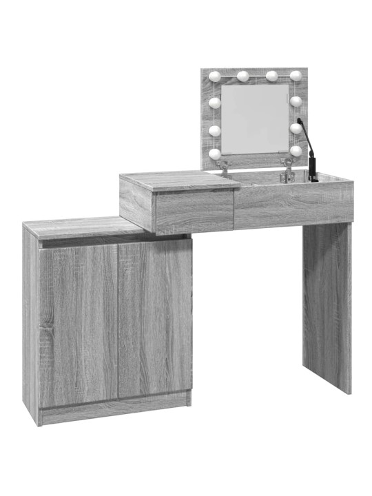 Toaletní stolek s led šedý sonoma 115 x 37 x 110,5 cm