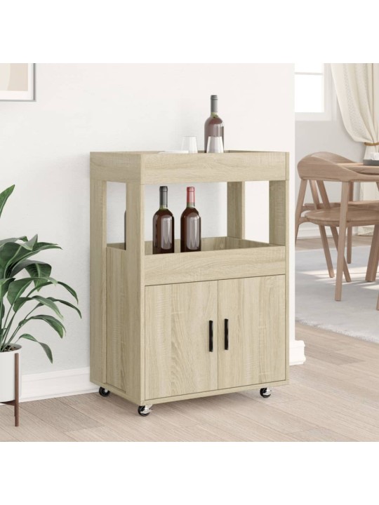 Barový vozík dub sonoma 60 x 39,5 x 89 cm kompozitní dřevo