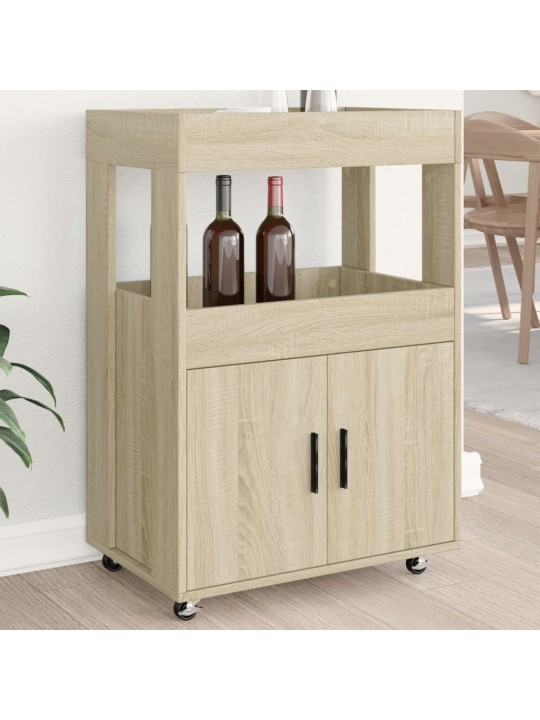 Barový vozík dub sonoma 60 x 39,5 x 89 cm kompozitní dřevo