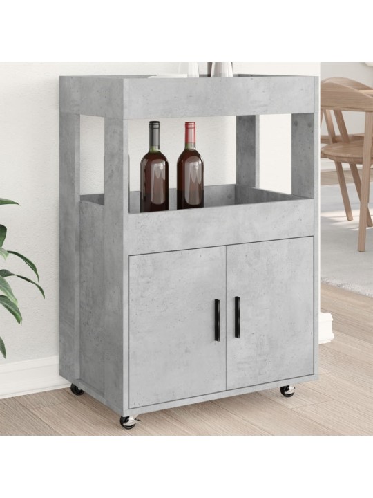 Barový vozík betonově šedý 60 x 39,5 x 89 cm kompozitní dřevo