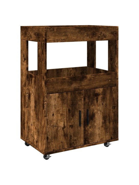 Barový vozík kouřový dub 60 x 39,5 x 89 cm kompozitní dřevo