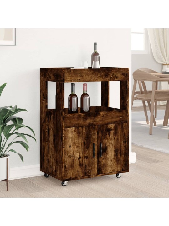 Barový vozík kouřový dub 60 x 39,5 x 89 cm kompozitní dřevo