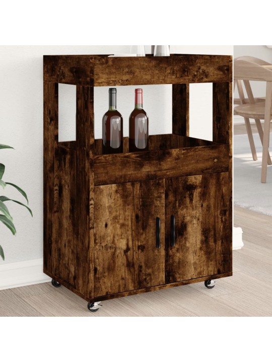 Barový vozík kouřový dub 60 x 39,5 x 89 cm kompozitní dřevo