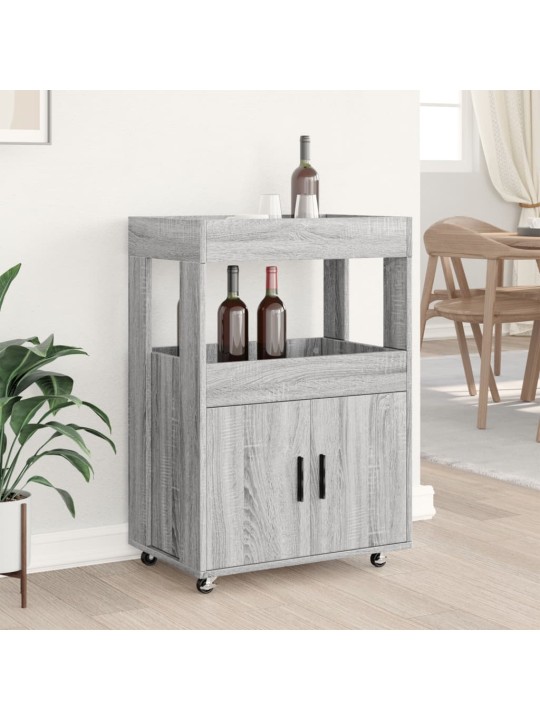 Barový vozík šedý sonoma 60 x 39,5 x 89 cm kompozitní dřevo