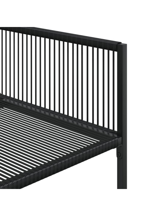 7dílný zahradní jídelní set černý polyratan