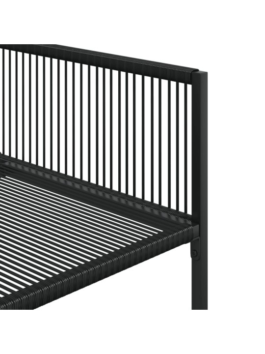 9dílný zahradní jídelní set černý polyratan