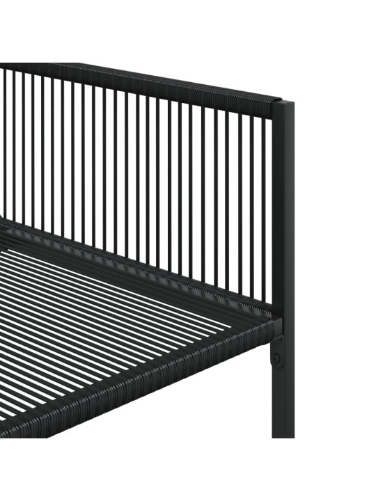 9dílný zahradní jídelní set černý polyratan