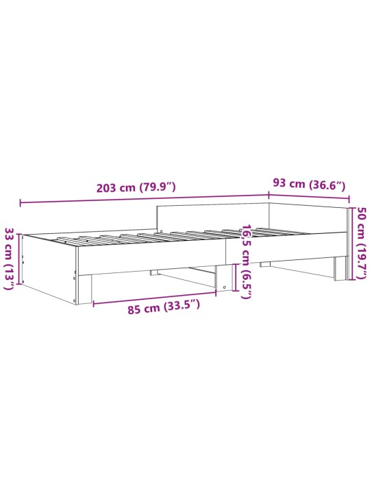 Rám postele černý 90 x 200 cm kompozitní dřevo