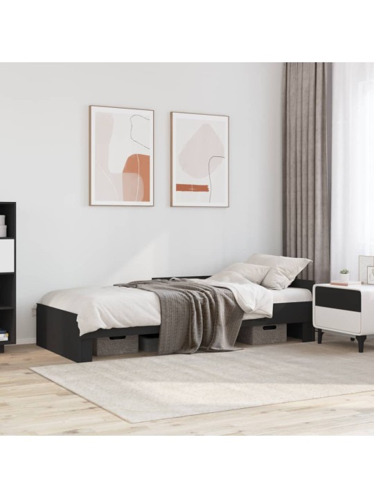 Rám postele černý 90 x 200 cm kompozitní dřevo