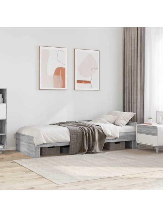 Rám postele šedý sonoma 90 x 200 cm kompozitní dřevo