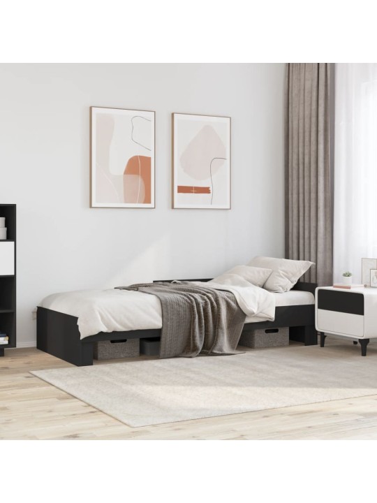 Rám postele černý 90 x 190 cm kompozitní dřevo