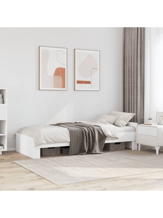 Rám postele bílý 75 x 190 cm kompozitní dřevo