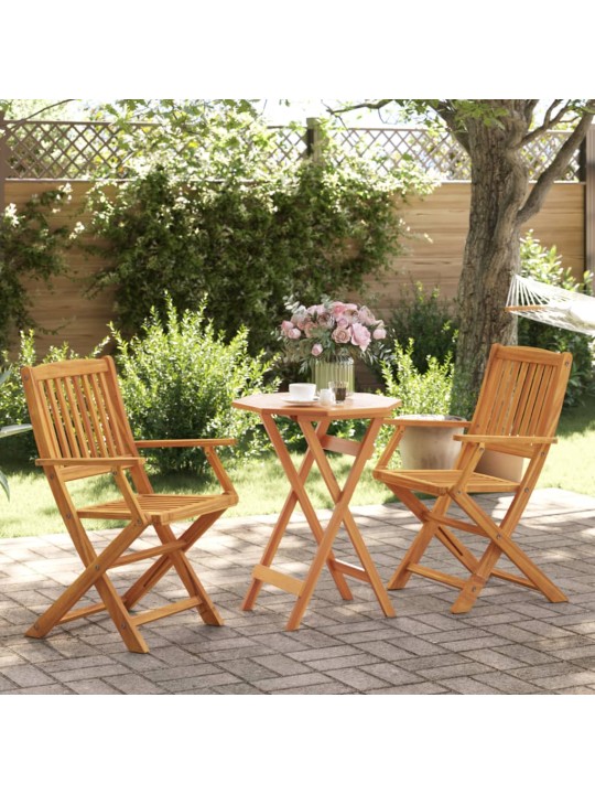 3dílný skládací bistro set masivní akáciové dřevo
